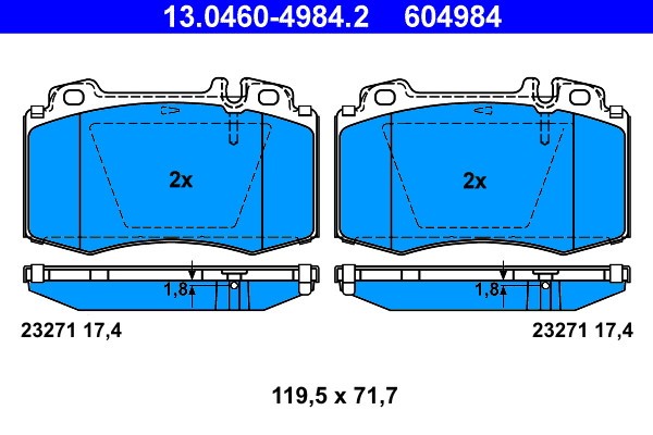 ATE 13.0460-4984.2 set placute frana,frana disc