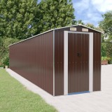 vidaXL Șopron Gradina Maro Inchis 192x1021x223cm Oțel Galvanizat Magazie Depozitare Unelte Exterior