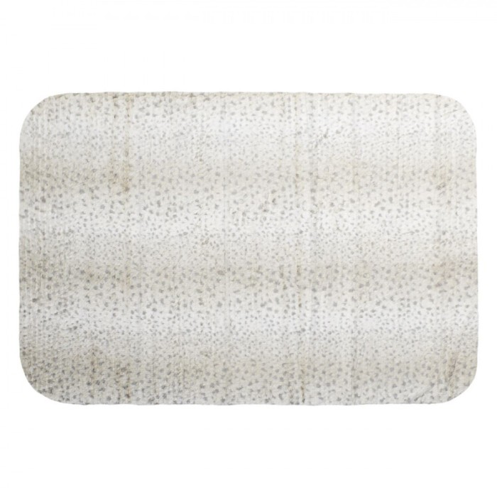Covor Decorativ, Model Dots, Culoare Bej și Gri, 130x90cm, Poliester, Suprafață Antiderapantă