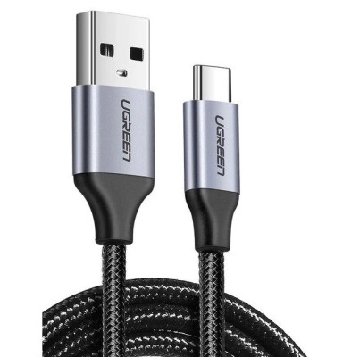 CABLU alimentare si date Ugreen, &amp;quot;US288&amp;quot;, Fast Charging Data Cable pt. smartphone, USB 2.0 la USB Type-C 5V/3A, braided, 0.25m, negru &amp;quot;60124&amp;quot; (timbru foto