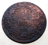 7.181 UNGARIA 1 KRAJCZAR 1885 KB, Europa, Cupru (arama)