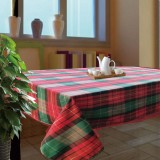 Fată de masă Decorativă, Model Crăciun, Culoare Roșu Verde, Dimensiuni 140x240 cm, Material Poliester, Oem