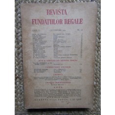 Revista Fundatiilor Regale Anul X OCTOMVRIE 1943 Nr. 10