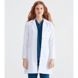 Halat medical dama, alb, lung, cu trei buzunare - Dr. Rever Long - S