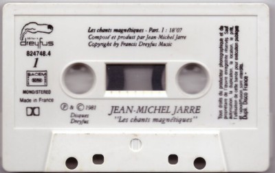 Casetă audio Jean-Michel Jarre &amp;lrm;&amp;ndash; Les Chants Magn&amp;eacute;tiques, originală,fără copertă foto