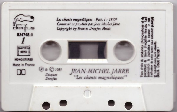 Casetă audio Jean-Michel Jarre &lrm;&ndash; Les Chants Magn&eacute;tiques, originală,fără copertă