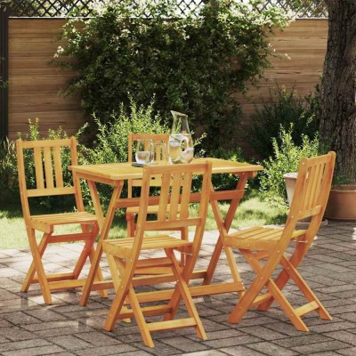 vidaXL Set Bistro de Grădină 5 pcs Maro lemn masiv de acacia 3324837 foto