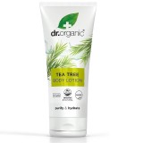 Crema de corp Bio Dr.Organic cu Arbore de Ceai si Aloe Vera, 200ml, Calmanta, Hidratanta, Potrivit Vegani