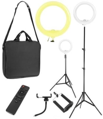 Lampa foto circulara LED cu telecomanda, lumina calda/rece foto