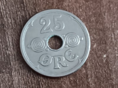 C50 - Moneda foarte veche - Danemarca - 25 ore - 1934 foto
