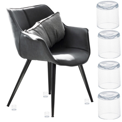 Set 4 buc. protectii anti-zgarieturi picioare scaun, diametru 19mm, culoare transparent foto