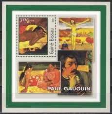 Guineea Bissau 2001 - Picturi de Gauguin, Colita, MNH