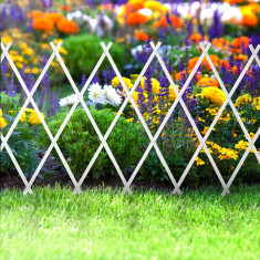 Bordura Gardulet Decorativ Plastic pentru Gazon sau Flori, Dimensiuni 200x100cm, Pliabil, Alb foto