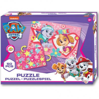 Puzzle Patrula catelusilor, doua fete, 50 piese Skye si Everest foto