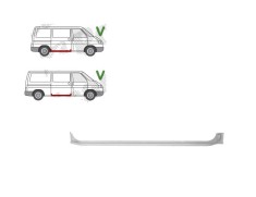 Prag metalic VOLKSWAGEN TRANSPORTER (T4)/CARAVELLE/MULTIVAN, 07.1990-03.2003, partea Dreapta, otel 1,00 mm, otel galvanizat; sub usa glisanta, cu sig foto