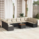 Cumpara ieftin Set de canapele pentru grădină 11 pcs Negru, alb