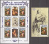 S. TOME E PRINCIPE 1983 PICTURA CRACIUN RAFAEL( bloc+ colita dt.) MNH, Nestampilat