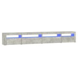 Cumpara ieftin Comoda TV cu lumini LED, gri beton, 270x35x40 cm