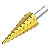 Cumpara ieftin Burghiu conic in trepte 4-20 mm, 9 trepte, HSS 4241 acoperire titan, pentru metal, aluminiu, lemn si plastic, gaurire precisa si debavurare