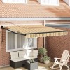 Copertină Dungi Manual Multicolour 3 x 2,5 m Poliester și metal