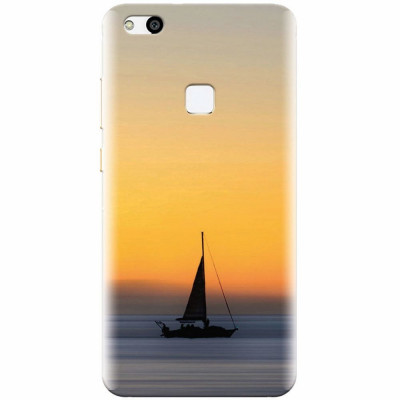 Husa silicon pentru Huawei P10 Lite, Wind Sail Boat Ocean Sunset foto