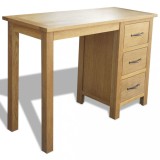 Cumpara ieftin Birou cu 3 sertare, 106 x 40 x 75 cm, lemn masiv de stejar