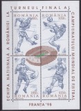 RO-0094-ROMANIA 1998-Lp 1455-Campoinatul Mondial Franta,bloc 310,MNH