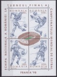 RO-0094-ROMANIA 1998-Lp 1455-Campoinatul Mondial Franta,bloc 310,MNH, Nestampilat