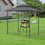 Pavilion pentru gratar BBQ Parga 250 x 241 x 151 cm gri inchis [en.casa] HausGarden Leisure, [en.casa]