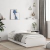 VidaXL Cadru de pat cu sertare, alb, 90x190 cm, lemn prelucrat 3207322