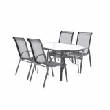 Cumpara ieftin Set mobilier pentru gradina HECHT Ekonomy Set 4, masa cu 4 scaune, schelet metalic