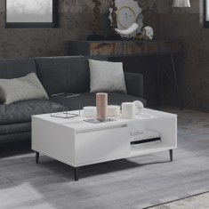 vidaXL Masă de cafea, alb, 90x60x35 cm, lemn prelucrat
