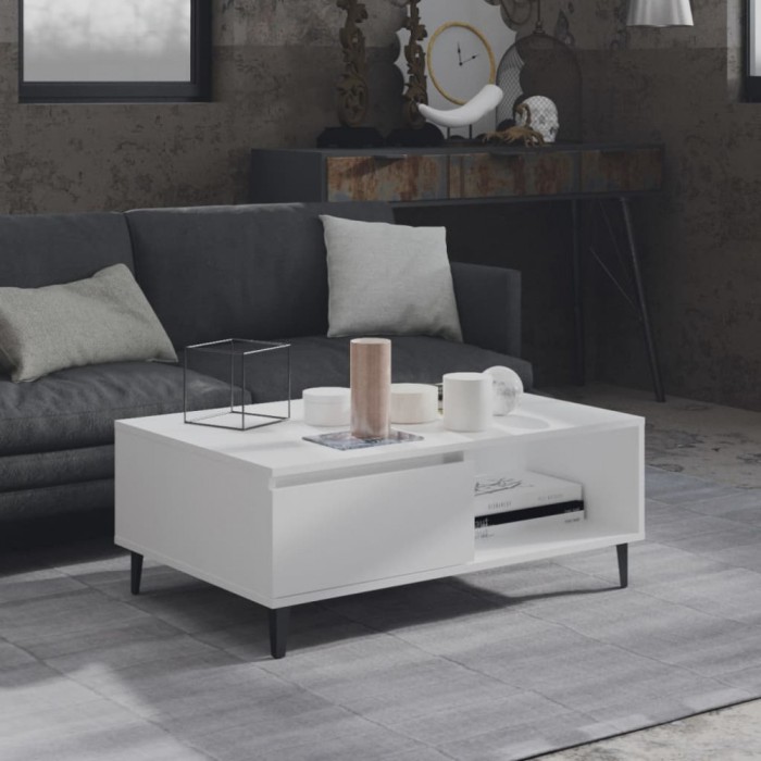 vidaXL Masă de cafea, alb, 90x60x35 cm, lemn prelucrat 806004