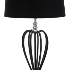 Lampa de masa Darkly Silver, Mauro Ferretti, 1 x E27, 40W, fier/poliester, negru/argintiu