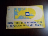 HARTA TURISTICA SI AUTOMOBILISTICA A RPR - ONT Carpati,1960, harta sc. 1:850000