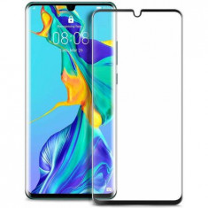 Folie de sticla Full Glue Huawei P30 PRO, GloMax 5D Negru,lipici toata suprafata