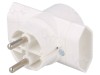 Conector Alimentare AC Splitter 2P Rotund/Plat Alb