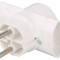 Conector Alimentare AC Splitter 2P Rotund/Plat Alb