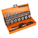 Set filiere si tarozi HSS M3-M12, 32 piese, cu cutie metalica NEO TOOLS