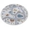 Covor BONO 8283 cerc Strada, animale crem / gri deschis, cerc 160 cm