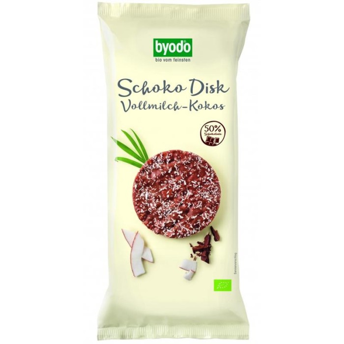 Rondele din Orez Integral cu Ciocolata si Cocos Bio 70 grame Byodo
