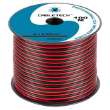 Cablu Difuzor Cabletech CCA Culoare Rosu/Negru Rola 100 m 2x0.20 mm2