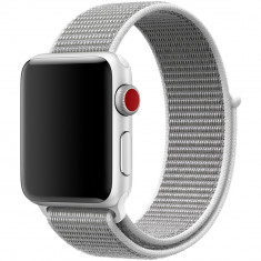 Curea pentru Apple Watch 38 mm iUni Woven Strap, Nylon Sport, White Gray foto