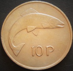 Moneda 10 Pence - IRLANDA, anul 1974 *cod 3331 - MODEL MARE = EXCELENTA! foto