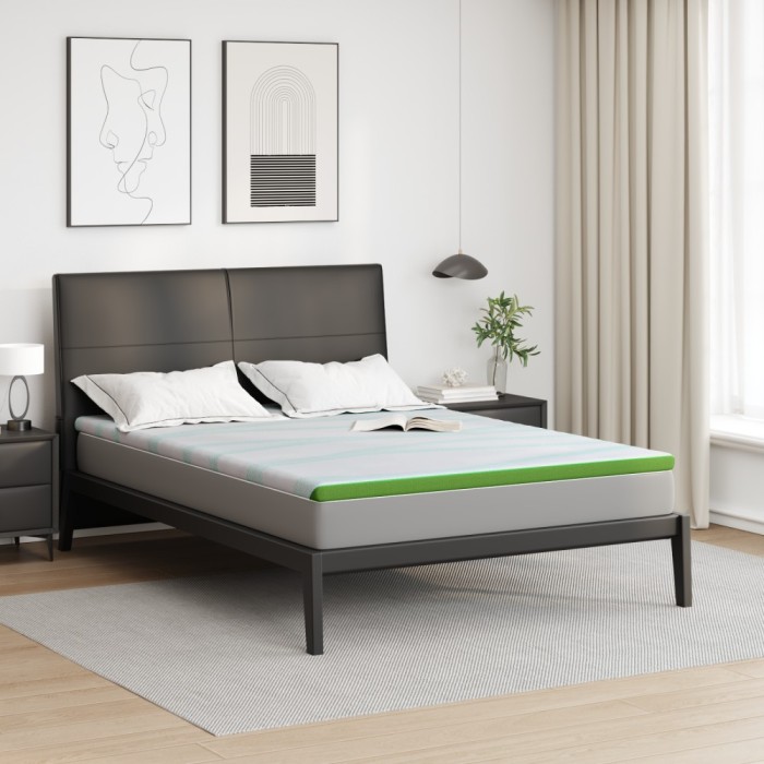 vidaXL Păturile pentru saltea Other Alb și Verde 140 x 200 cm