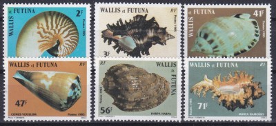 DB1 Fauna Scoici Wallis &amp;amp; Futuna 6 v. MNH III foto