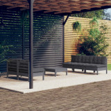 VidaXL Set mobilier grădină cu perne antracit, 6 piese, lemn de pin