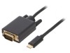 Adaptor D-Sub 15pin la USB-C 1,8m Negru Aurit