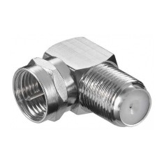 Conector F tata la F mama cu 90 grade Goobay
