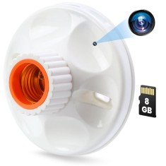 Camera Spion in Dulie bec E27 iUni SB1, Wi-Fi, 8GB, Full HD, Senzor miscare, Prindere tavan/perete